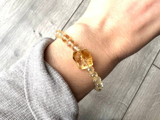 Citrine Minimal Diffuser Bracelet: Medium