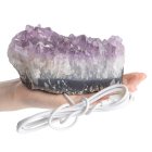 Mini Amethyst Cluster Lamp with USB LED Fitting Brazil