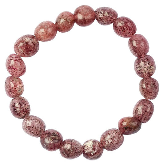 Strawberry Quartz Small Tumblestone Bracelet 8/10mm