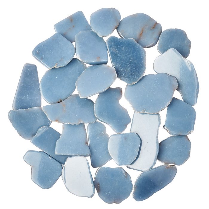 Angelite Free Polished Form Slabs, 4/15mm x 30/70mm