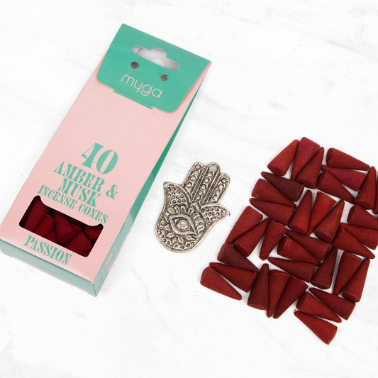 Spirit Incense Cone Set – 4 Unique Scents for Meditation Amber Musk