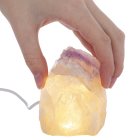 Mini Amethyst Rough Lamp with Disk LED USB Fitting