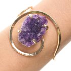 Amethyst Druze Swirl Bangle, Gold Plated