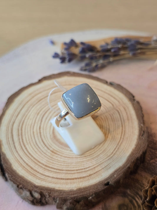 Angelite Sterling Silver Ring - 4.6g - UK P