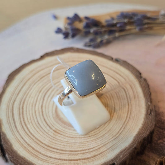 Angelite Sterling Silver Ring - 4.6g - UK P