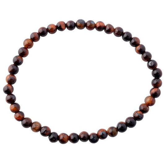 4mm Red Tiger Eye A and B Grade Bead Bracelet
