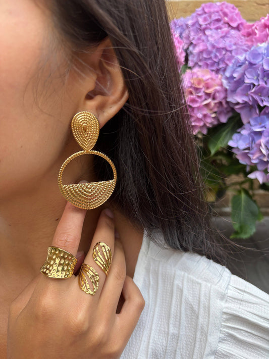 18ct Gold Plated Wave Wrap-around Ring
