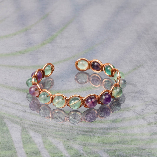 Copper & Fluorite Crystal Bracelet