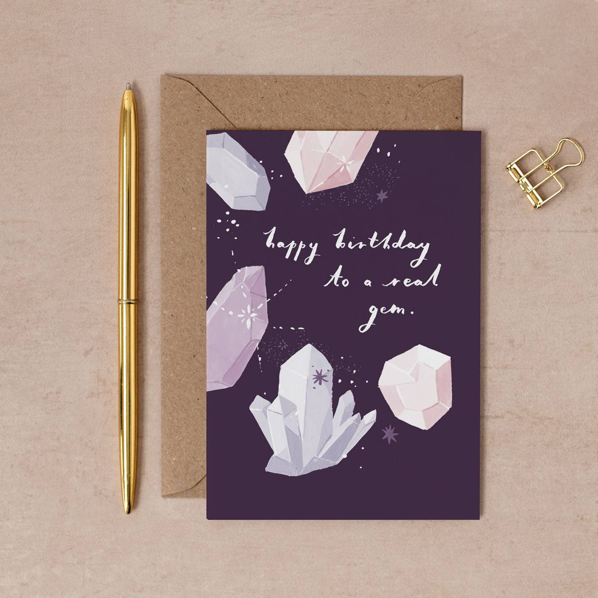 Real Gem Birthday Card | Crystal Birthday Card | Crystals
