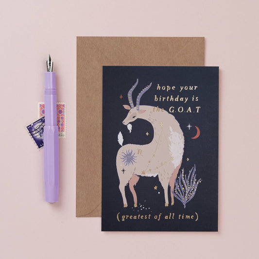 Goat Zodiac Birthday Card | Capricorn Star Sign Cards