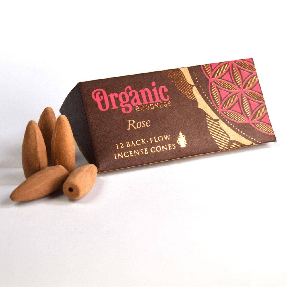 6 Packs Backflow Incense Cones Organic Goodness Rose