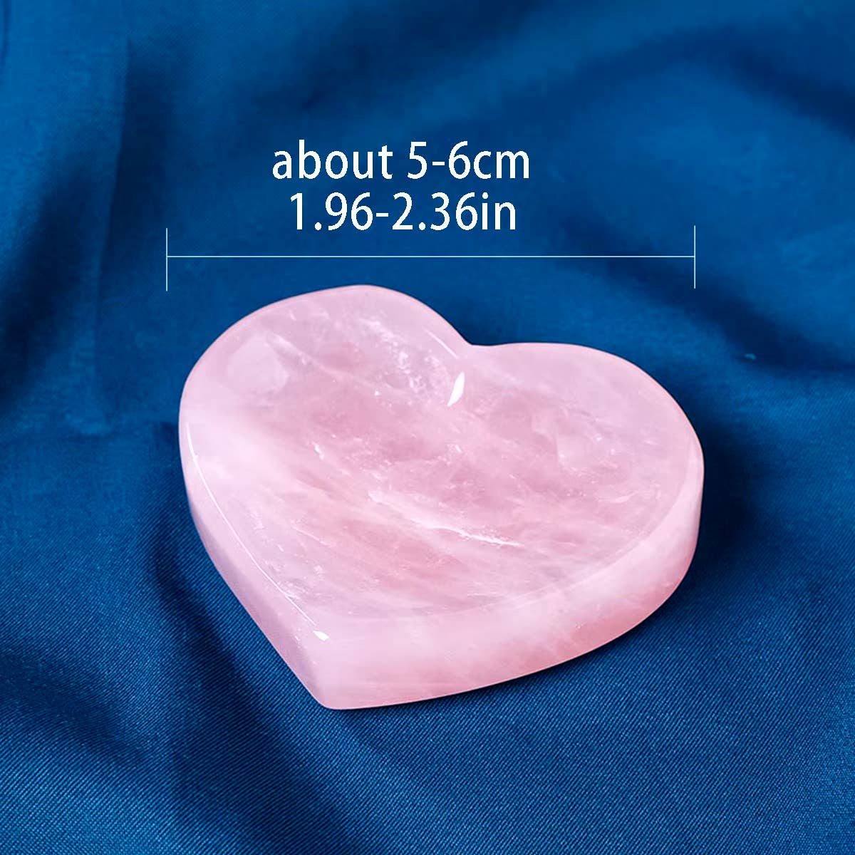 Rose Quartz Carving Crystal Heart Plate