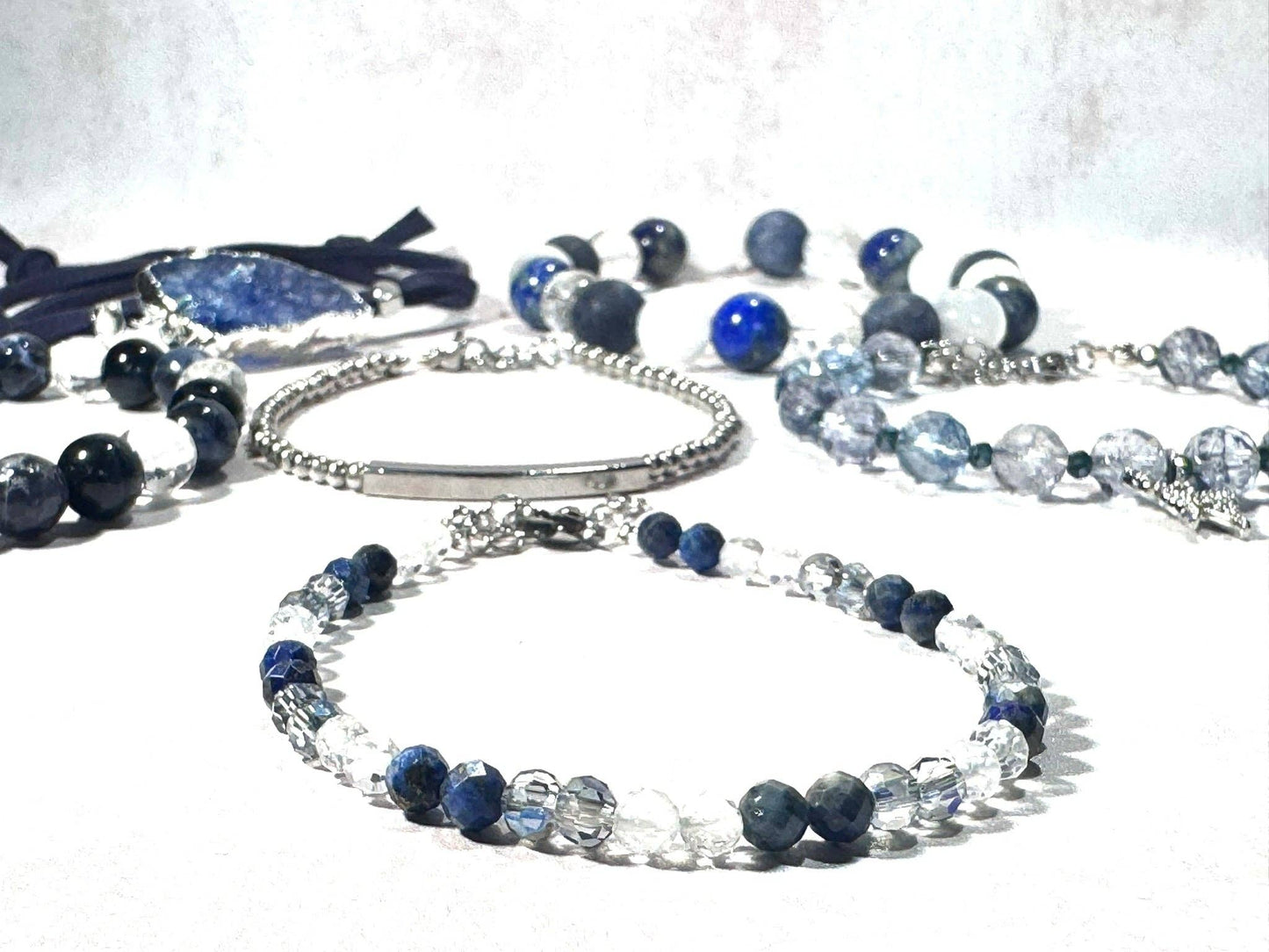 Tigers Eye and Clear Quartz Diffuser Bracelet: 6.5 Inch Medium