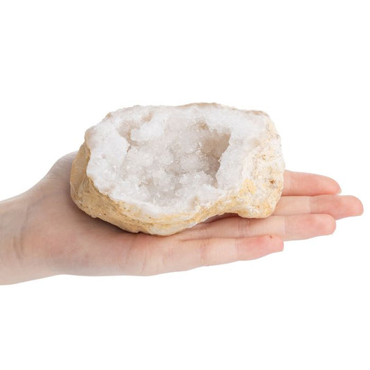 White Quartz Geode in Gift Box with ID Card, Brazil