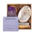 Stress Less Spell Kit with Guide Book, Abalone Shell, Lavender Leaves, Palo Santo Wood Stick and Selenite Crystal Wand