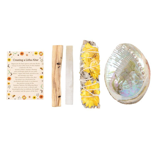 Summer Solstice Litha Spell Kit with Sage, Palo Santo, Selenite and Abalone Shell