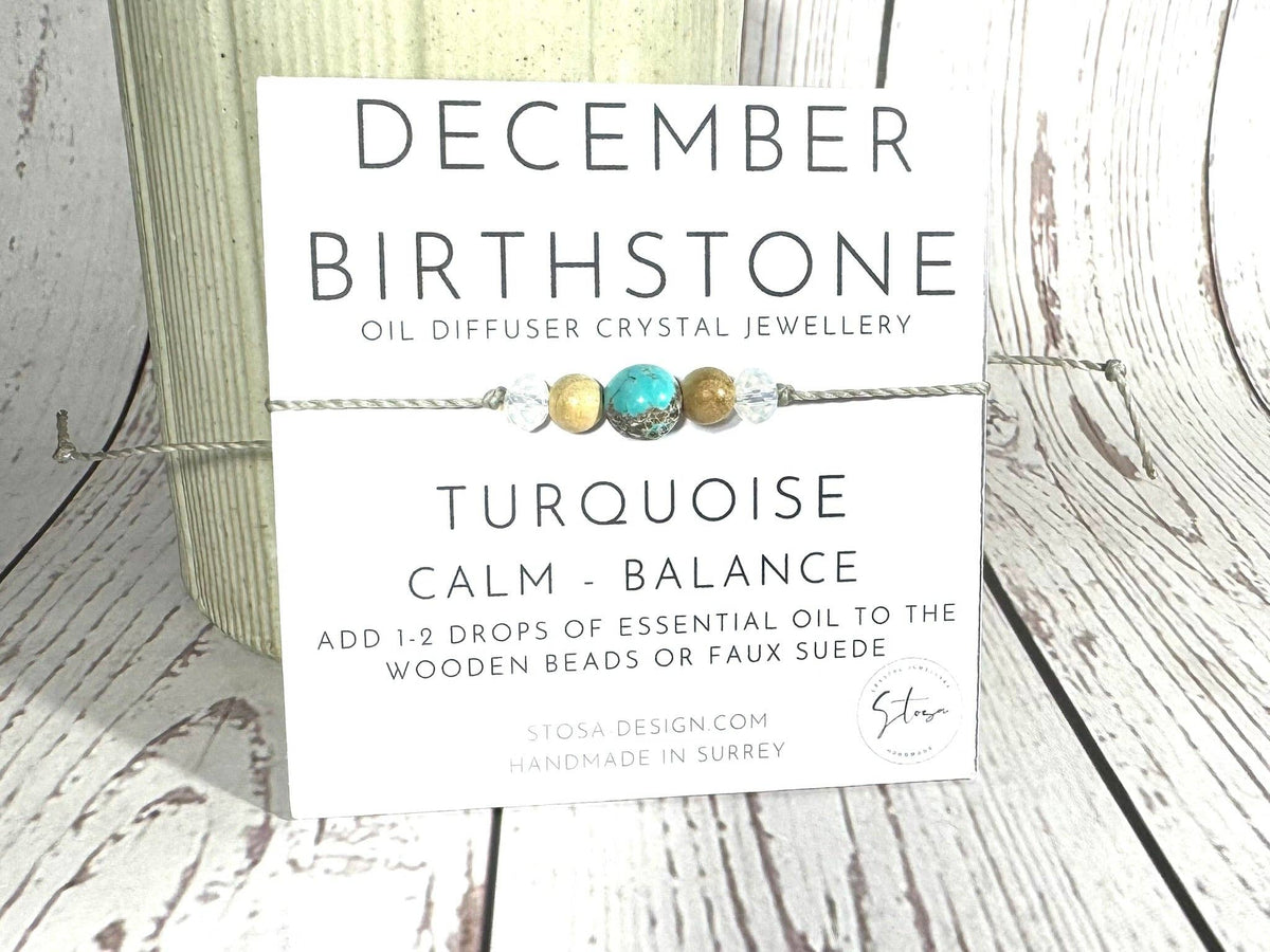 Birthstone Oil Diffuser Bracelet: December