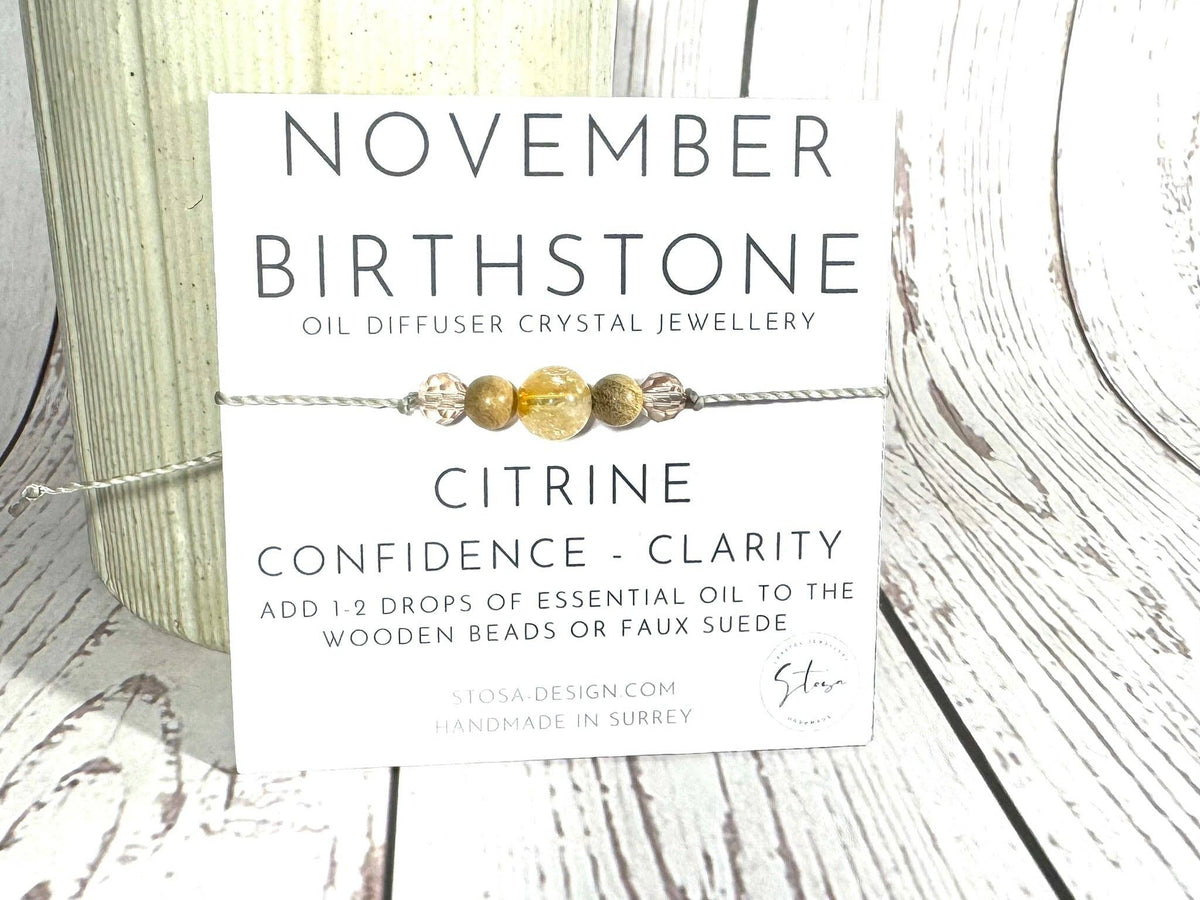 Birthstone Oil Diffuser Bracelet: November