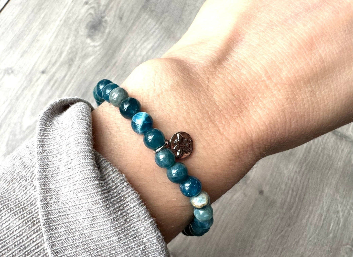 Apatite Bee Charm Bracelet: Medium