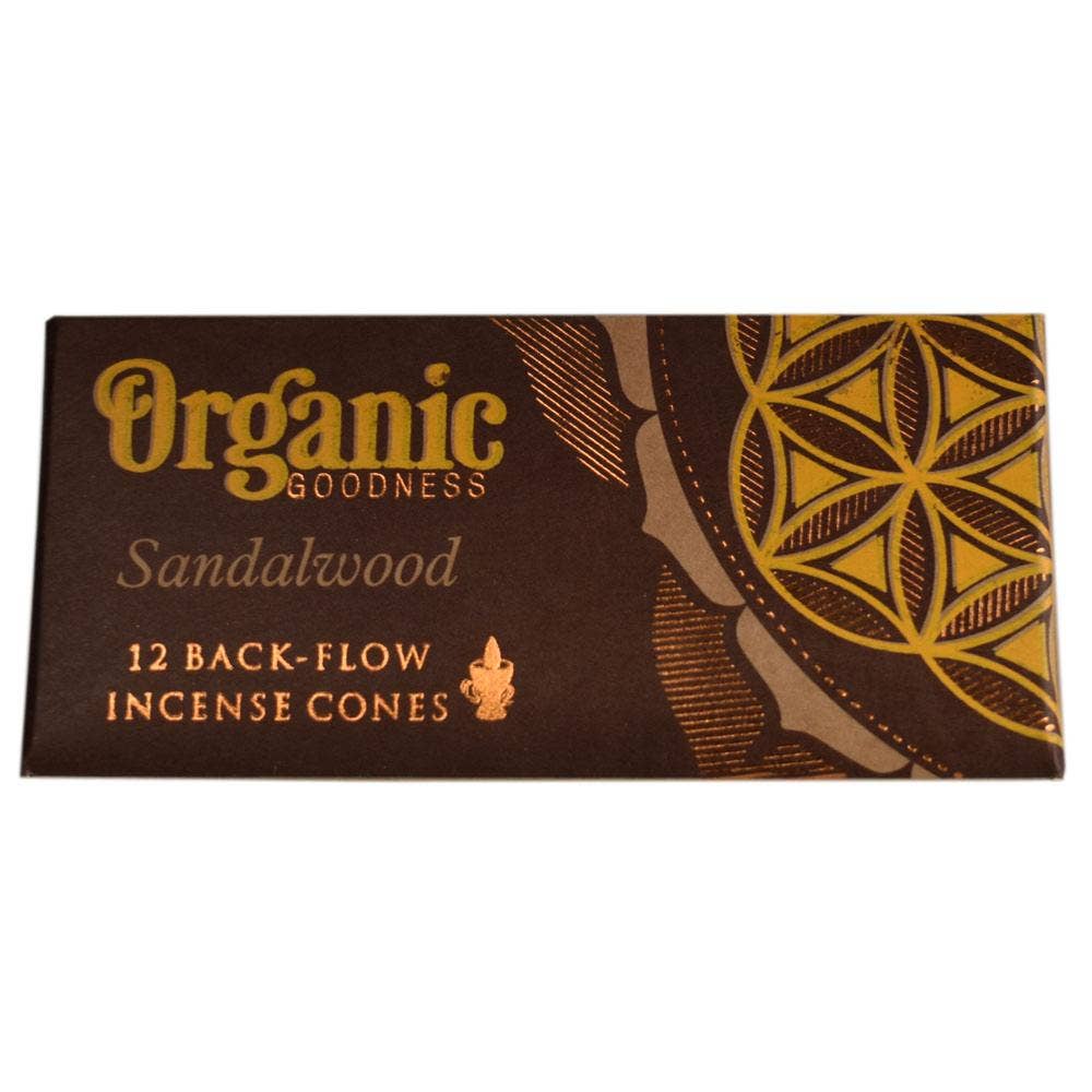 6 Packs Backflow Incense Cones Organic Goodness Sandalwood