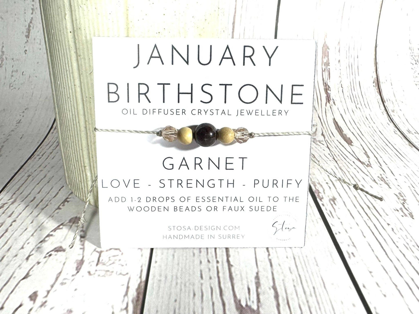 Birthstone Oil Diffuser Bracelet: January