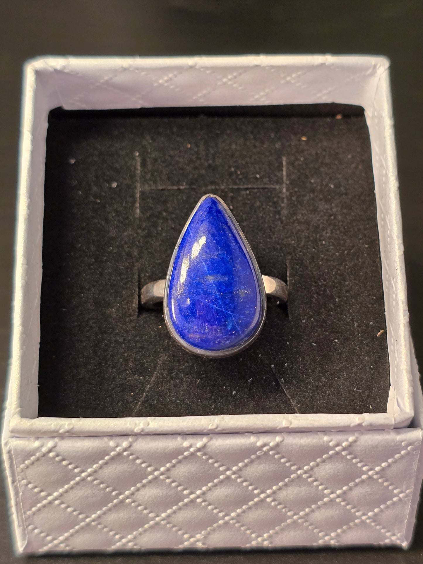 Lapis Lazuli Sterling Silver Ring - 5.8g - UK N