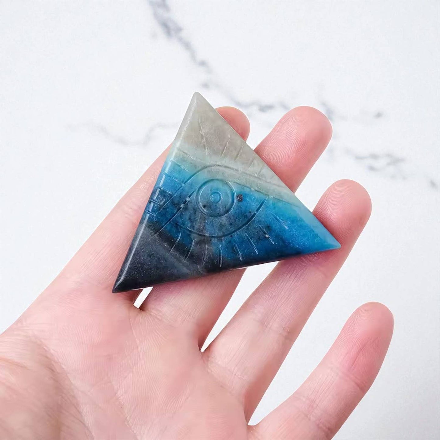 Trolleite Evil Eye Carving Quartz