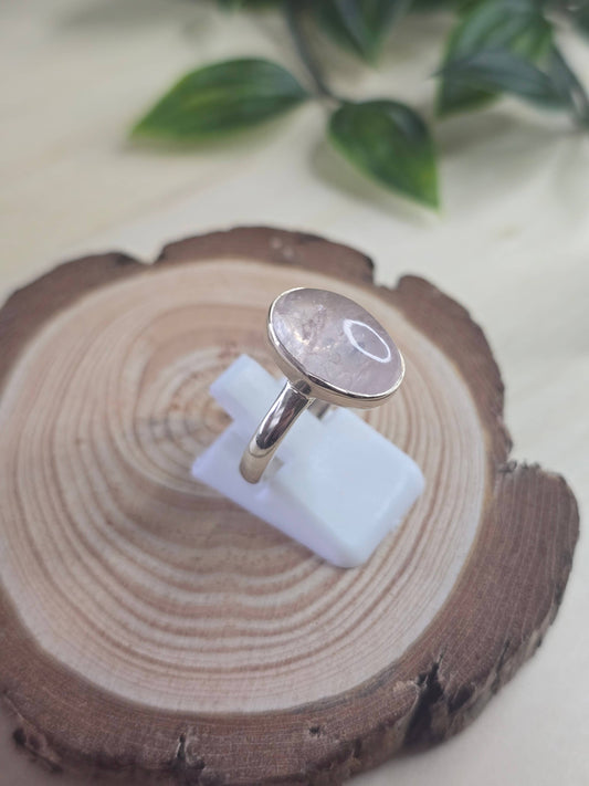 Morganite Sterling Silver Ring - 4.3g - UK P