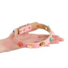 Pink Dog Collar Chakra Stones