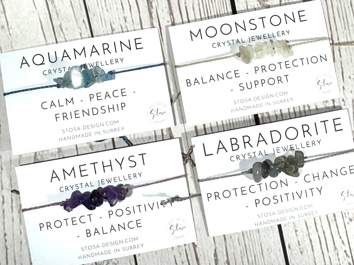 Crystal Mini Beaded Bracelets: Bead / Rose Quartz