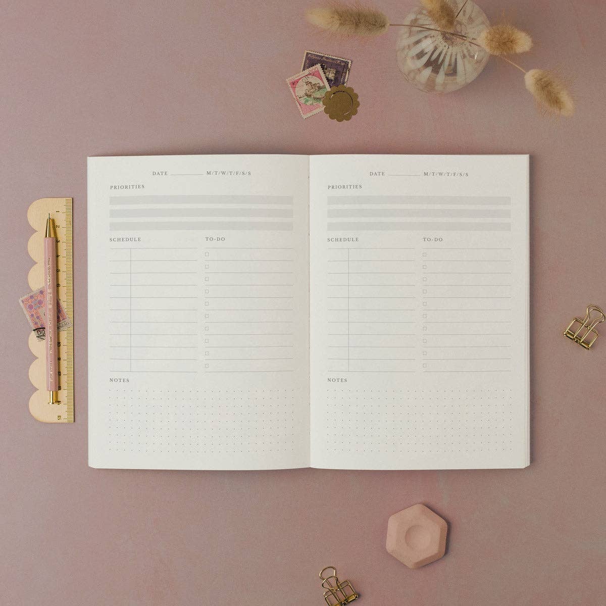 Summer Stripe Daily Planner | Undated Diary | Stationery