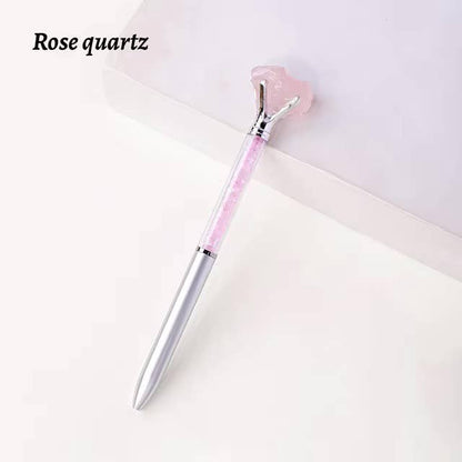 Raw Stone Cylindrical Crystal Pen: Green Fluorite