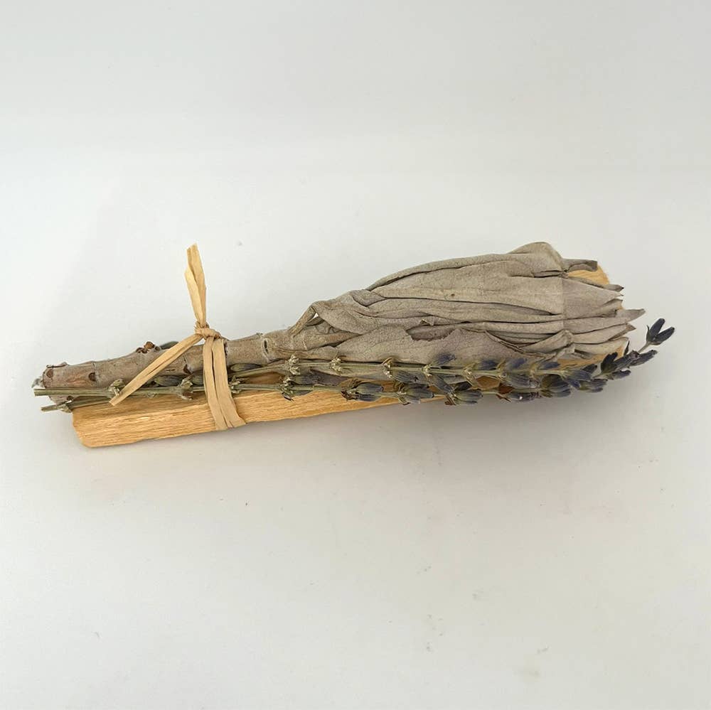 Mini Smudge Cluster, White Sage with Palo Santo and Lavender