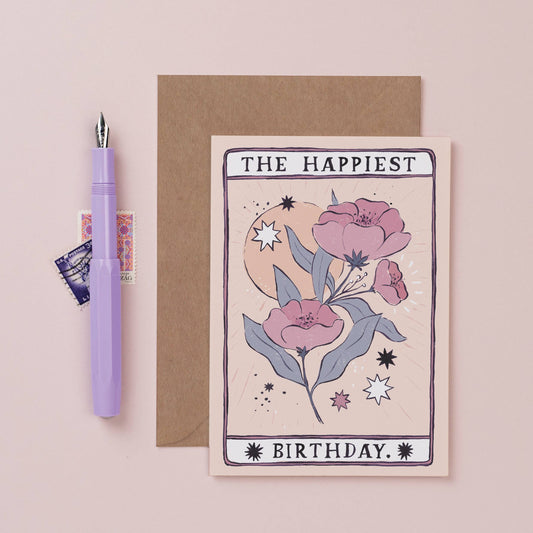 Tarot Flower Birthday Card | Tarot Card | Floral Cards