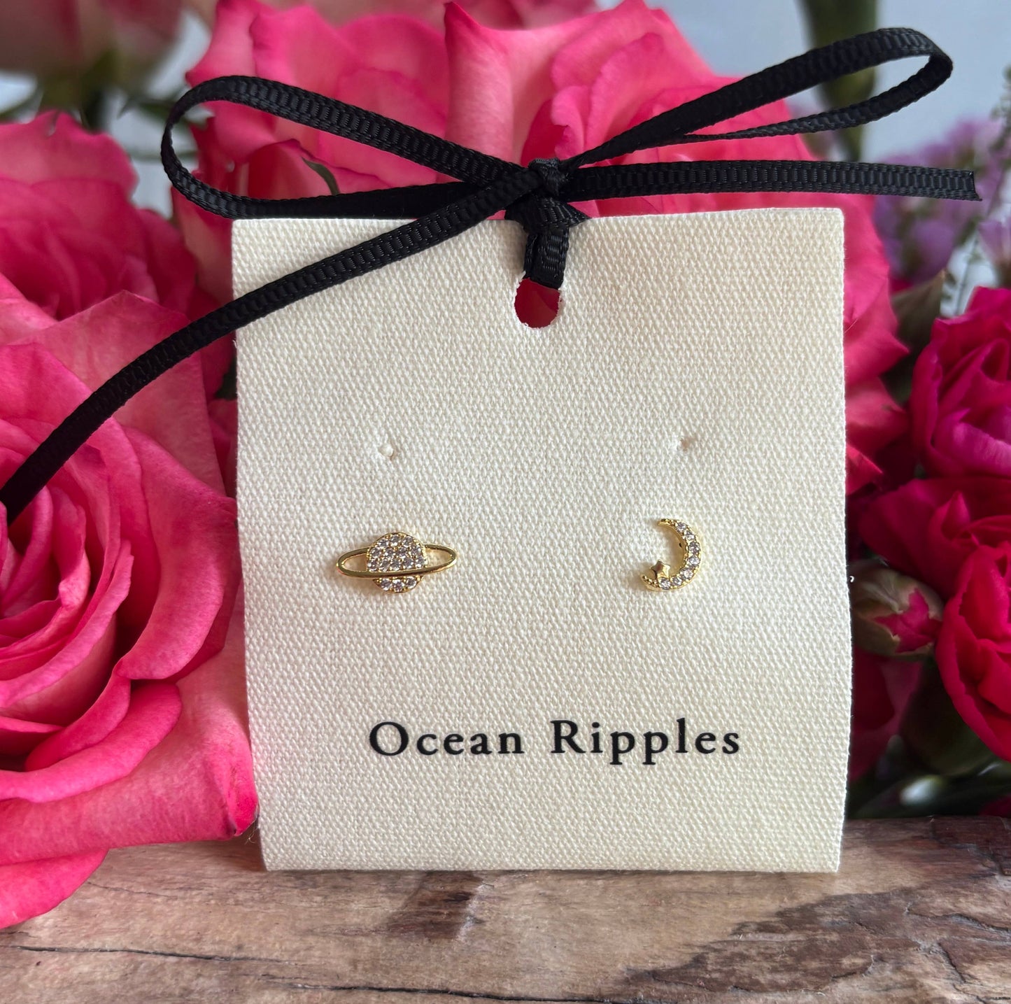 14ct Gold Plated Mismatch Planet Earrings