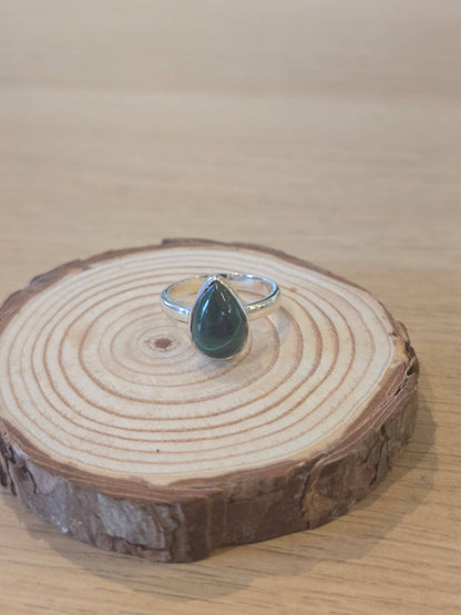 Malachite Sterling Silver Ring - 3.5g - Size L