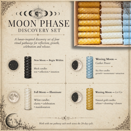 Moon Phase Discovery Set — 28 Mini Beeswax Ritual Candles
