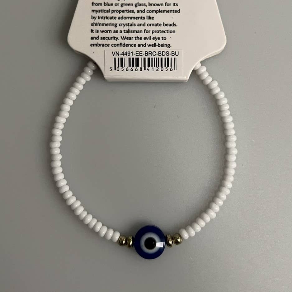 Evil Eye Bracelet with 2 Gold Beads Each Side (JIT): Pink