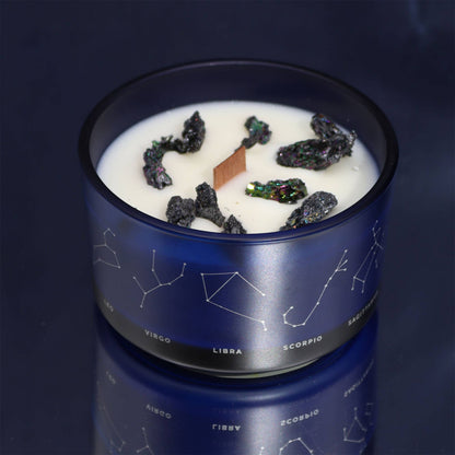 Zodiac Crystal Candle with Gemstone Bracelet - Sagittarius