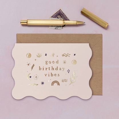 Good Vibes Birthday Card | Greeting Cards | Minimalist Card