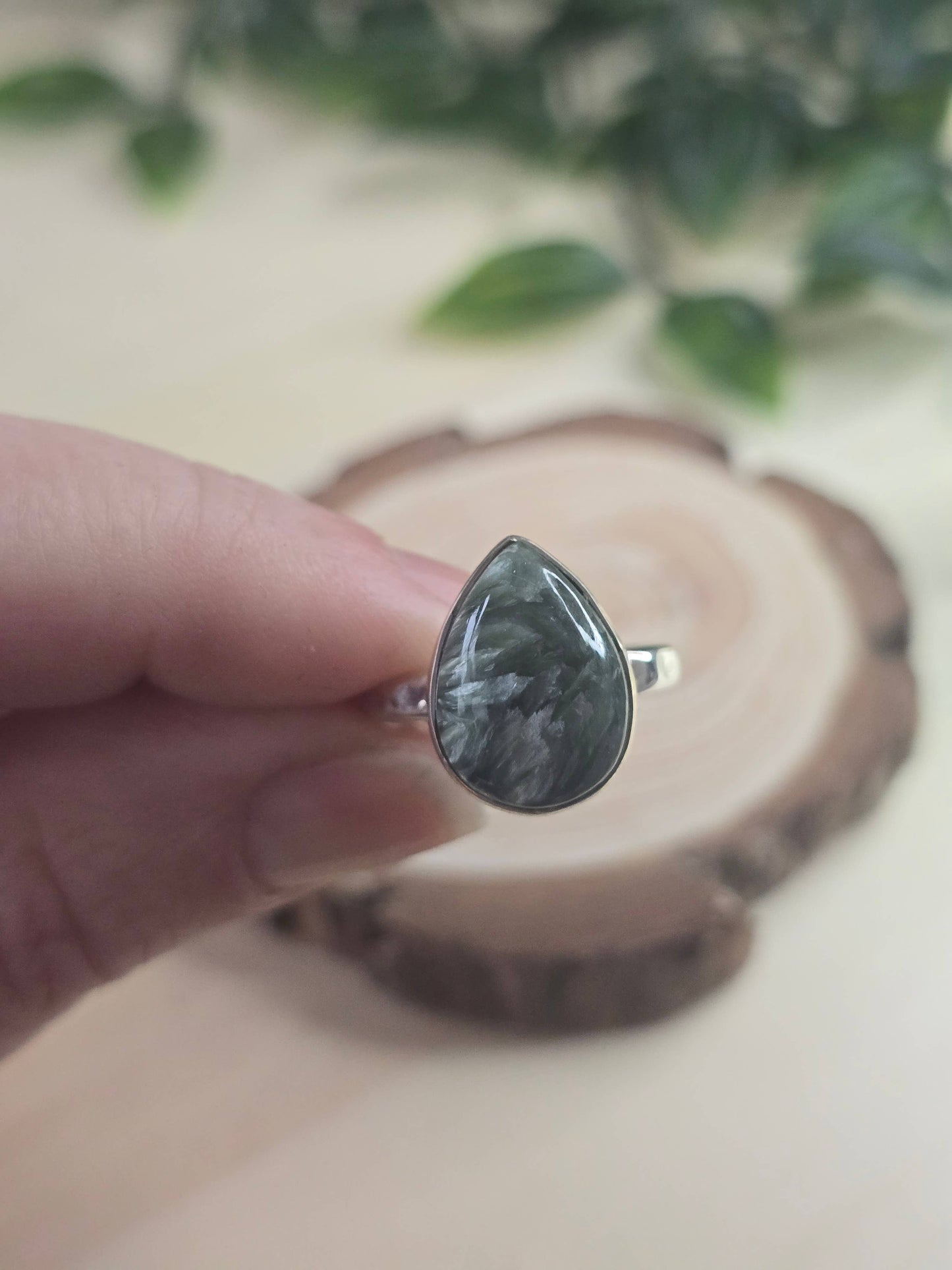 Serephenite Sterling Silver Ring - 4.0g - UK O