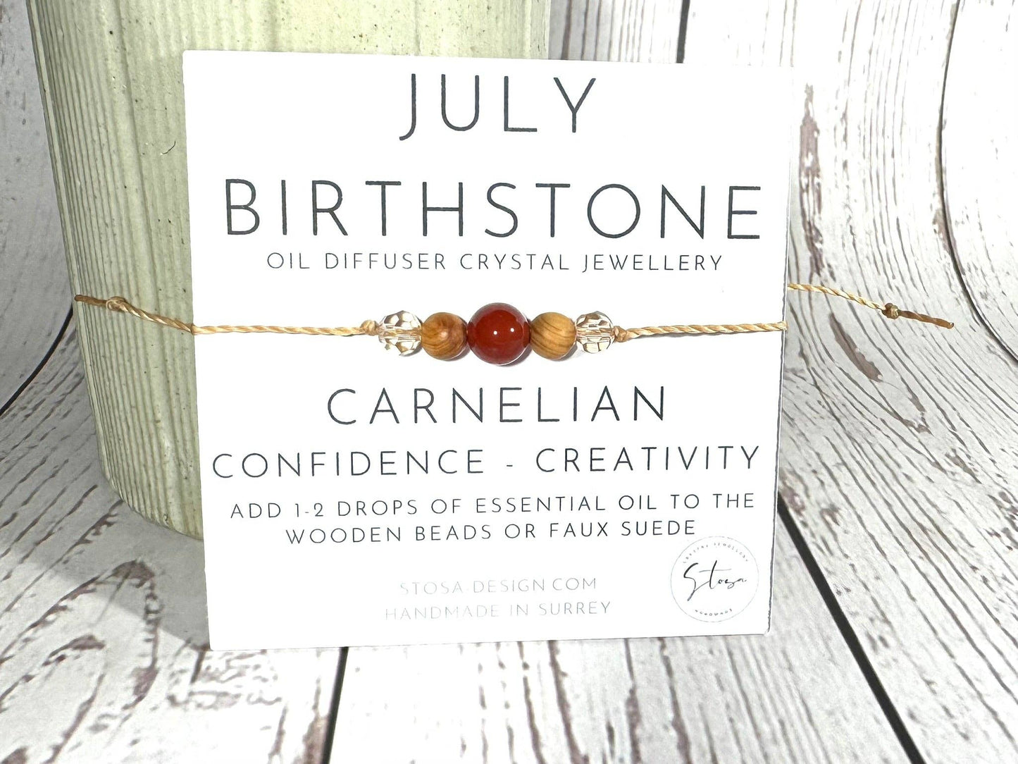 Birthstone Oil Diffuser Bracelet: January