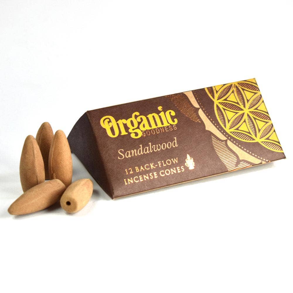 6 Packs Backflow Incense Cones Organic Goodness Sandalwood