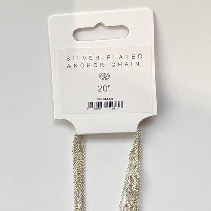 Silver-Plated Chains, Pack of 10: 20" / Box Chain