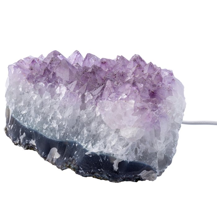 Mini Amethyst Cluster Lamp with USB LED Fitting Brazil