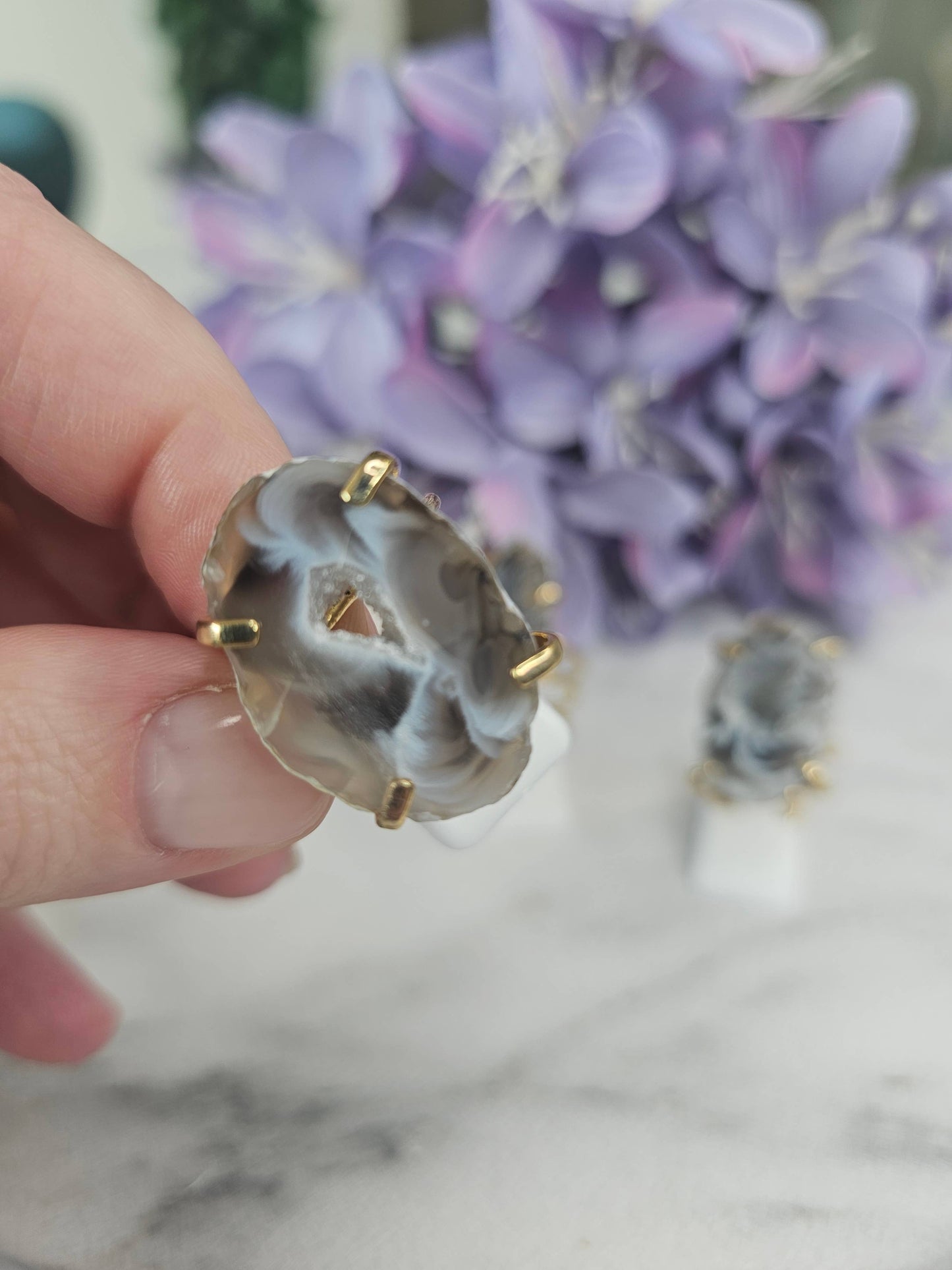 Druzy Agate Adjustable Ring
