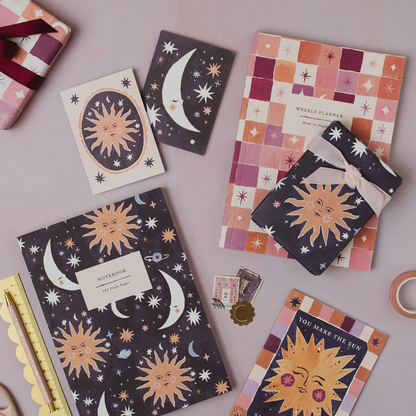 Sun And Moon Notebook | Plain Page Journal | Blank Notebooks