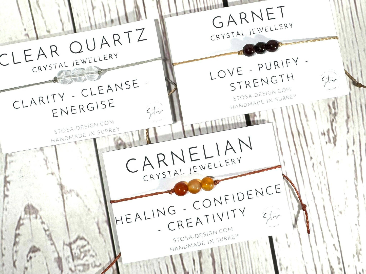 Crystal Mini Beaded Bracelets: Bead / Rose Quartz