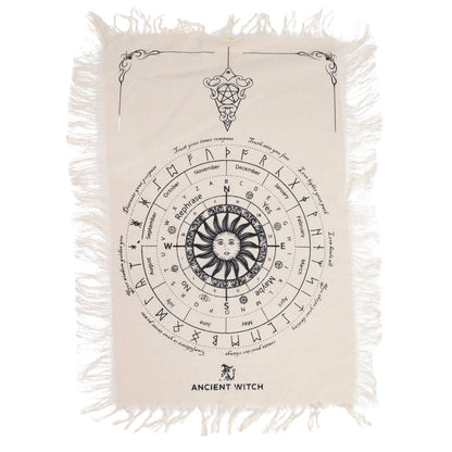 Ancient Witch Pendulum Divination Cloth: All Seeing Eye - Divination Cloth - Natural & Black