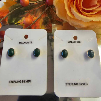 Malachite Stud Earrings